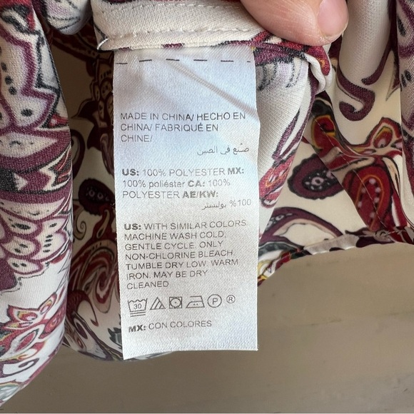 Chicos Paisley Split-Sleeve Top - Size Small - Boho Business Casual - Picture 6 of 7